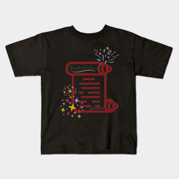 Congratulations, You Made It, Fireworks, Stars Kids T-Shirt by KoumlisArt